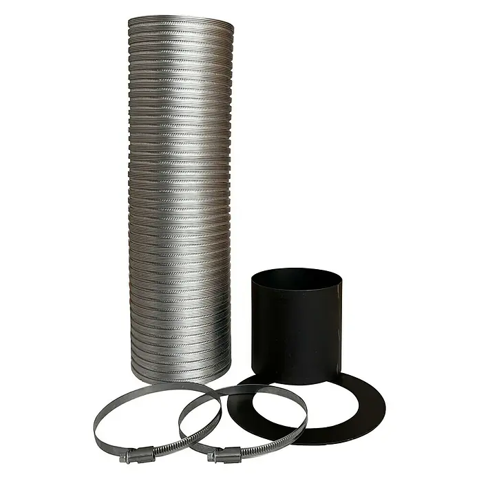 Lienbacher Frischluftsystem - Durchmesser: 100 mm, Geeignet für: Kaminofen, Schwarz - Vorderansicht