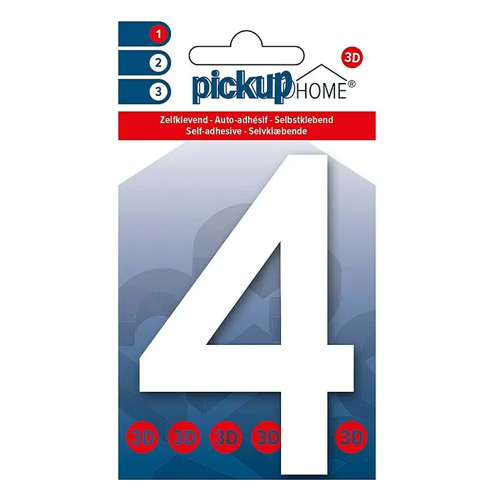 Pickup 3D Home Kućni broj Rio - Visina: 10 cm, Plastika, Motiv: 4 - Pogled sprijeda