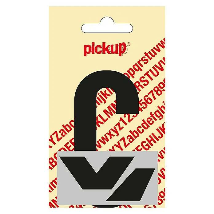 Pickup Naljepnica C s kvačicom - Motiv: C, Crne boje, Visina: 90 mm - Pogled s gornje strane