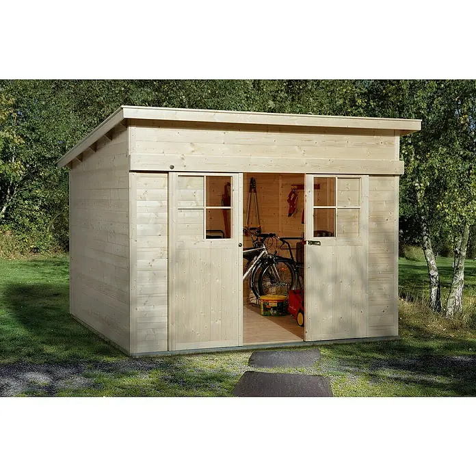 Weka Gartenhaus 225 - B x T: 315 x 249 cm, Holz, 6,343 m², Wandstärke: 21 mm, Natur - Stimmungsaufnahme