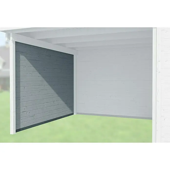 Weka Seitenwand - Grau, Breite: 295 cm, Passend für: Weka Gartenhäuser Designhaus 126 & 172 mit Anbautiefe 295 cm - Stimmungsaufnahme