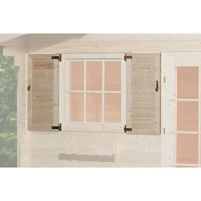 Weka Fensterladen zweiseitig - Passend für: Fenster B x H: 91 x 91 cm, Natur - Stimmungsaufnahme