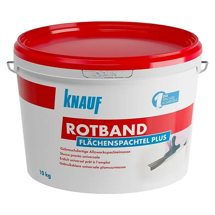 Knauf Rotband Flächenspachtel Plus - 10 kg - Vorderansicht