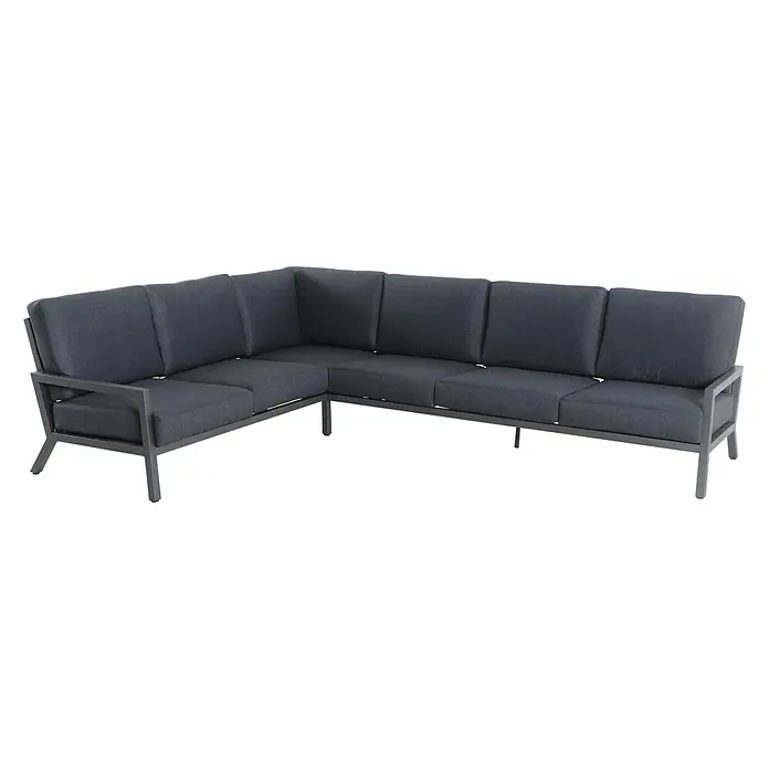 Sunfun Maja Vrtni trosjed s jastucima - 291 x 223 x 76 cm, Aluminij, Antracit - Pogled sprijeda