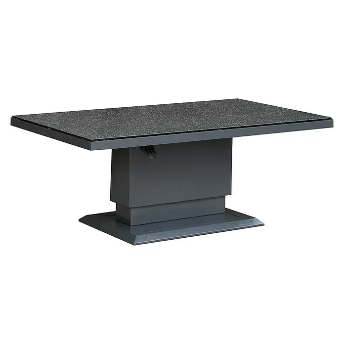 Sunfun Garten-Couchtisch Maja Lift - L x B x H: 130 x 75 x 74 cm, Anthrazit - Diagonale Ansicht