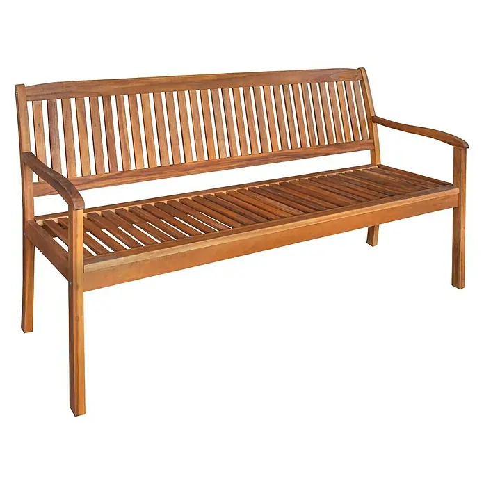 Sunfun Diana Gartenbank - B x T x H: 156 x 59,4 x 90 cm, Natur - Diagonale Ansicht