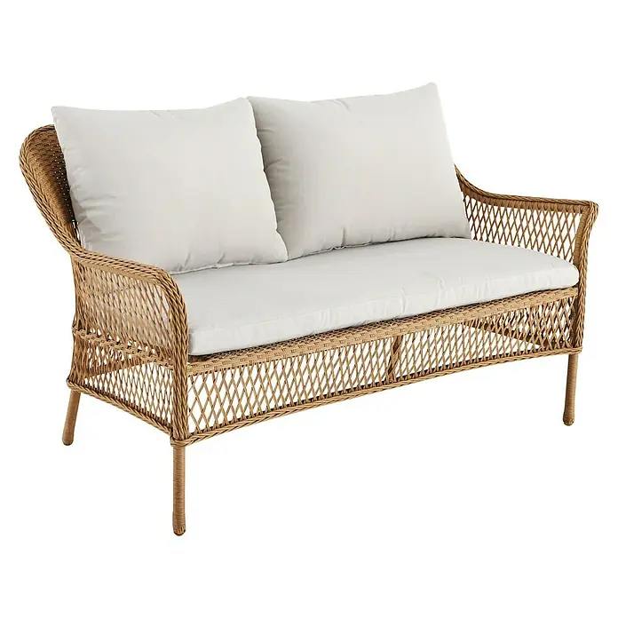 Sunfun Set de muebles de jardín Sophie - 2 piezas, Marrón natural - Vista angular