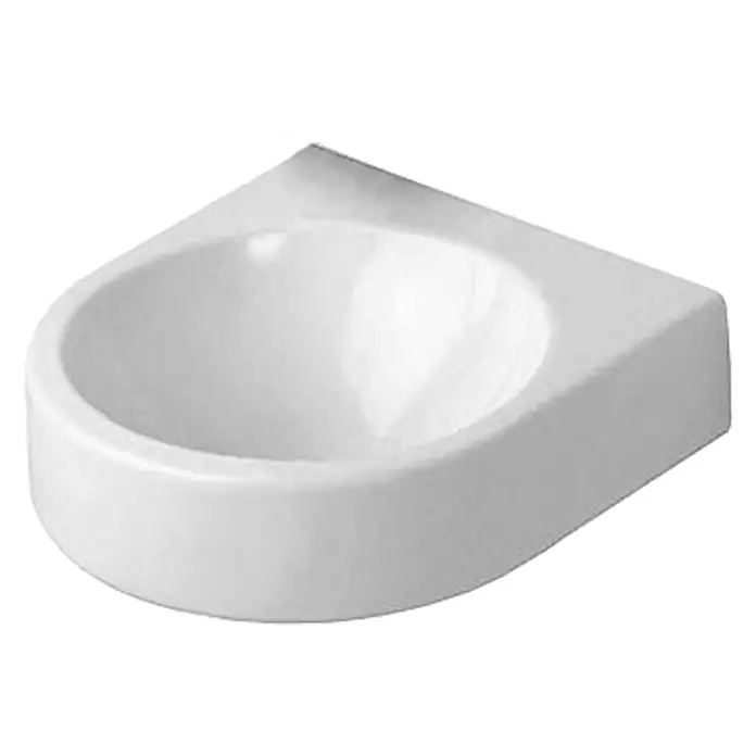 Duravit Architec Waschbecken - 36 x 38 cm, Ohne Spezialglasur, Hahnloch: Ohne, Ohne Überlauf, Weiß - Diagonale Ansicht