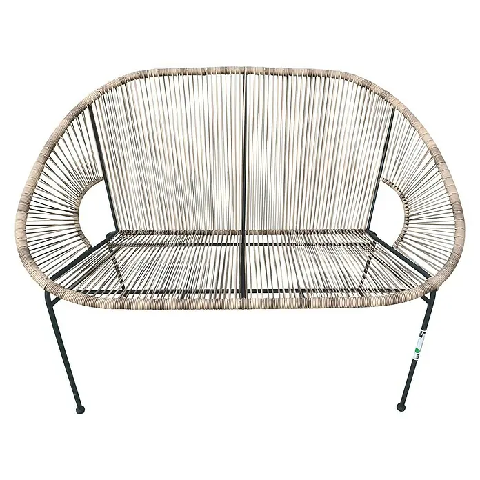 Sunfun Sillón de jardín Fidji - Ancho: 118 cm, Antracita/Marrón natural - Vista frontal