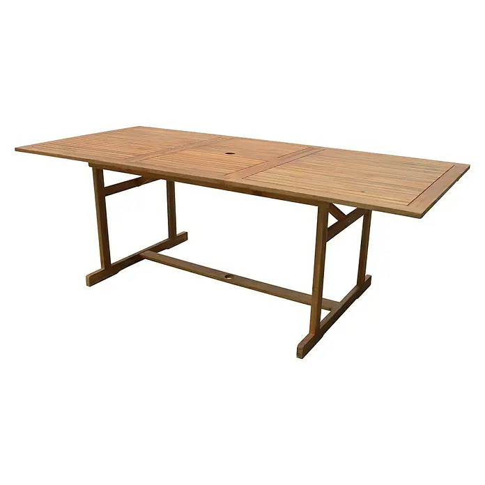 Mesa extensible de jardín Debora - L x An x Al: 180 x 100 x 75 cm, Madera de acacia - Vista angular