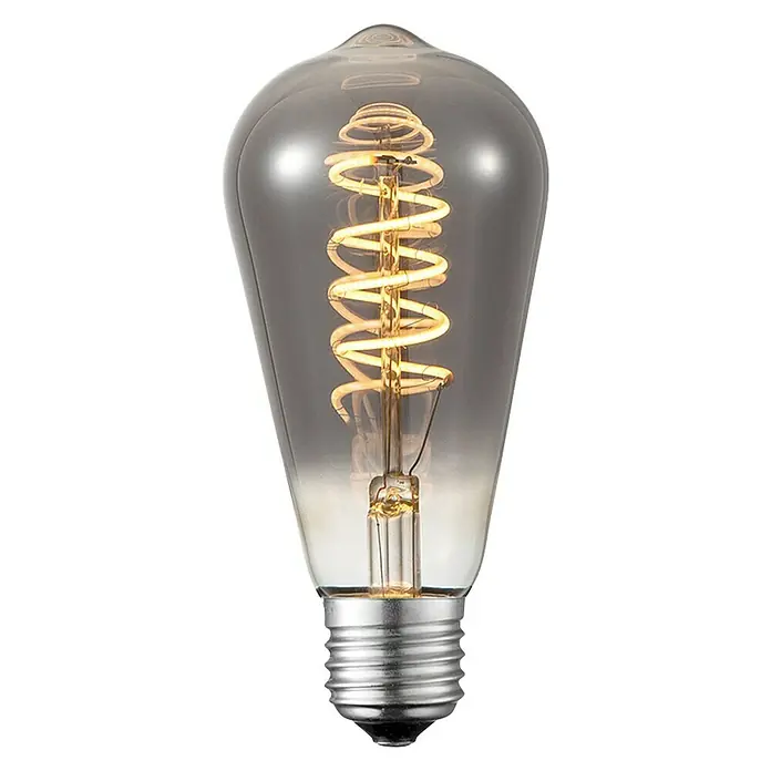 Home Sweet Home Ledlamp Druppel Spiraal Rook - E27, Rook, 4 W, 20 lm - Vooraanzicht