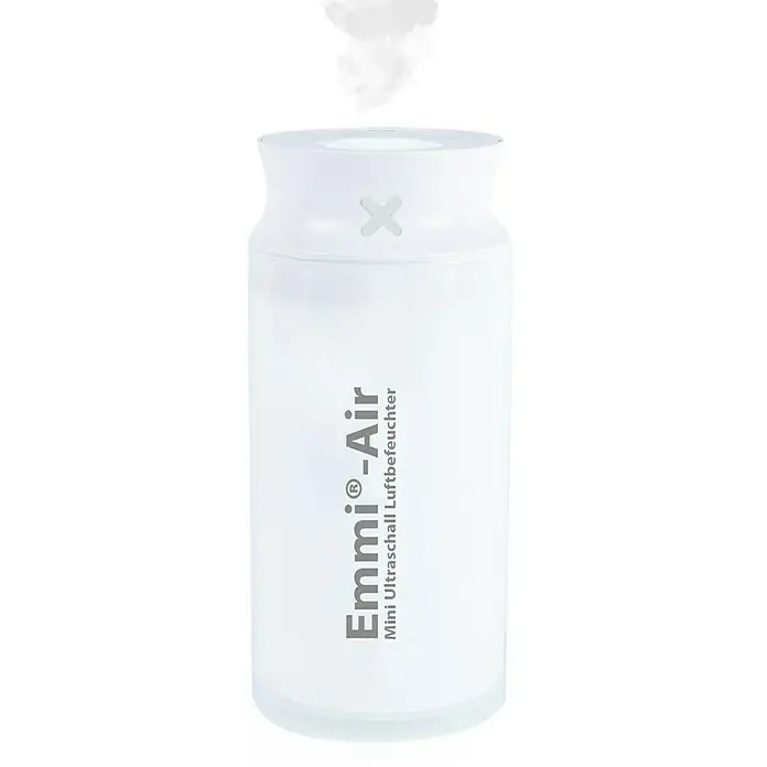 Emmi Luftbefeuchter Air Mini Ultraschall Raumdesinfizierer - 2 W, Weiß, 8,1 x 18,4 cm, Fassungsvermögen Wassertank: 0,4 l - Vorderansicht