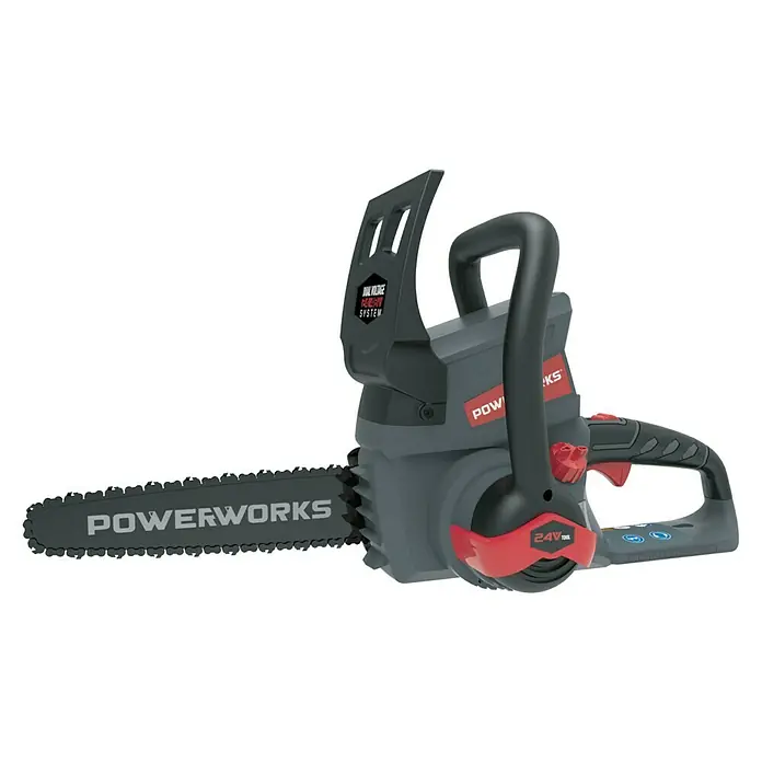 Powerworks Dual Voltage Akumulatorska lančana pila P24CS25 - 24 V, Litij-ionska, Bez akumulatora, Dužina mača: 25 cm - Pogled s lijeve strane