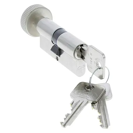 Starx  Profielcilinder met knop 1 x vernikkeld 60 mm