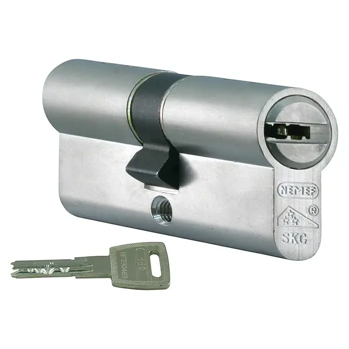 Nemef Profielcilinderset 1 x Type 142/9 - Aantal sleutels: 3 st. - Diagonaal zicht