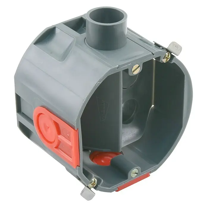 Attema Hollewand-inbouwdoos UHW50 - Kunststof, Grijs - Diagonaal zicht