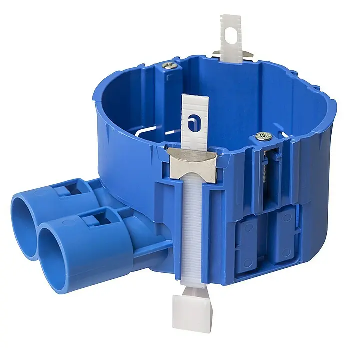 ABB Hollewand-inbouwdoos Blauw HW52-F - Kunststof - Diagonaal zicht