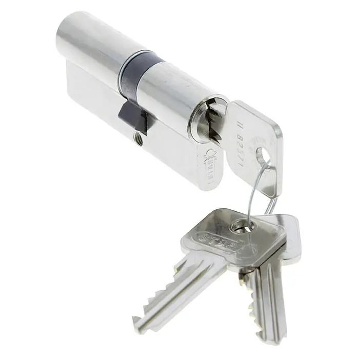 Starx Profielcilinder verlengd 1 x vernikkeld 30/40 mm - Aantal sleutels: 3 st. - Diagonaal zicht