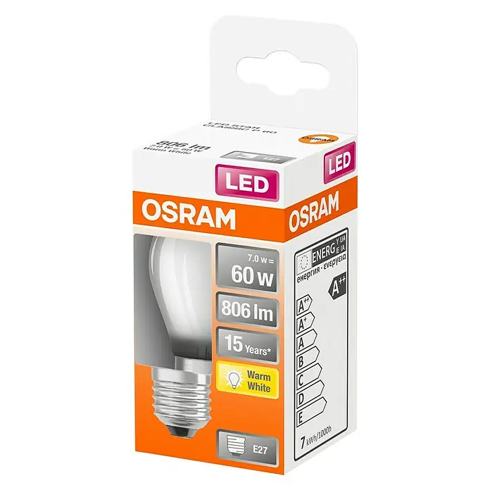 Osram Retrofit LED žarulja - E27, 7 W, P45, 806 lm - Dijagonalni pogled