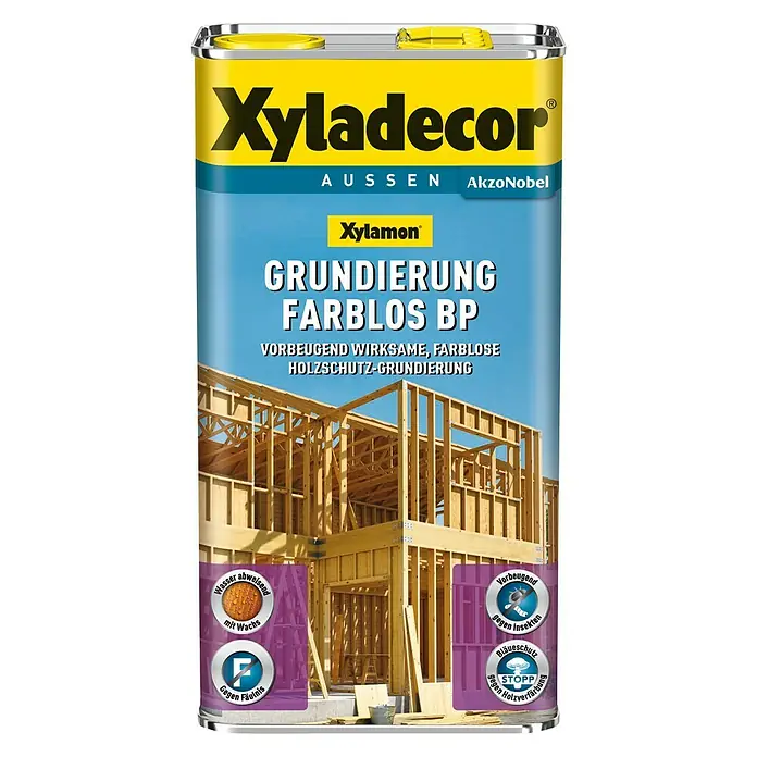Xylamon Holzgrundierung BP - Farbe: Transparent, Inhalt: 5 l, Geeignet für: Alle Holzarten - Vorderansicht