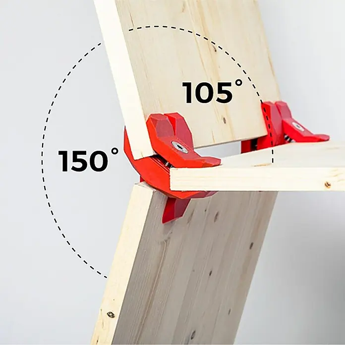Playwood Sistema de unión - Ángulo: 150 °, Rojo tráfico, 4 uds. - Producto en uso