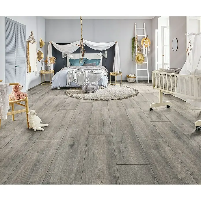 LOGOCLIC Vinto Laminat Eiche Calais - 1.285 x 327 x 8 mm, Rustikalni pod - Živopisni prikaz