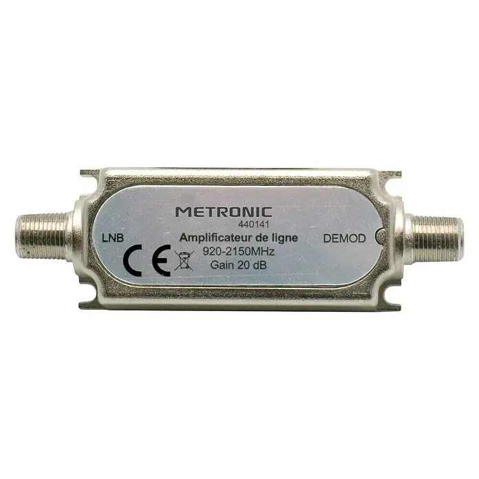 Metronic Amplificador de señal - Conector F, 20 dB - Vista superior