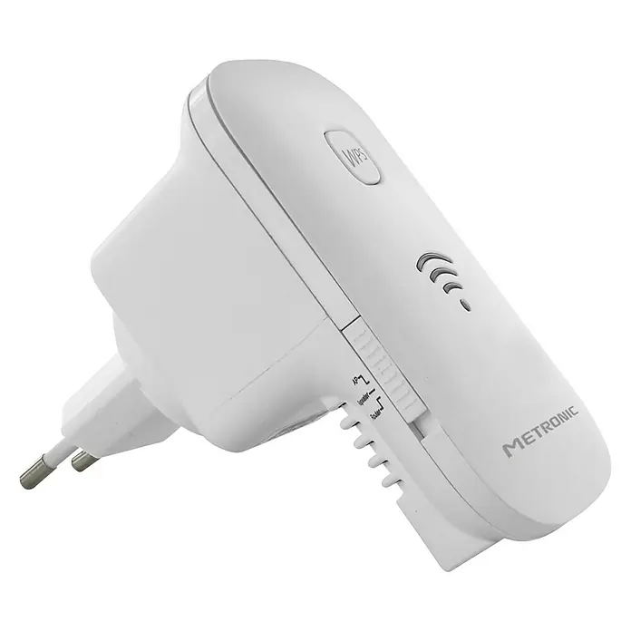 Metronic Repetidor WiFi 300 Mbps con botón On/off - Blanco - Vista angular