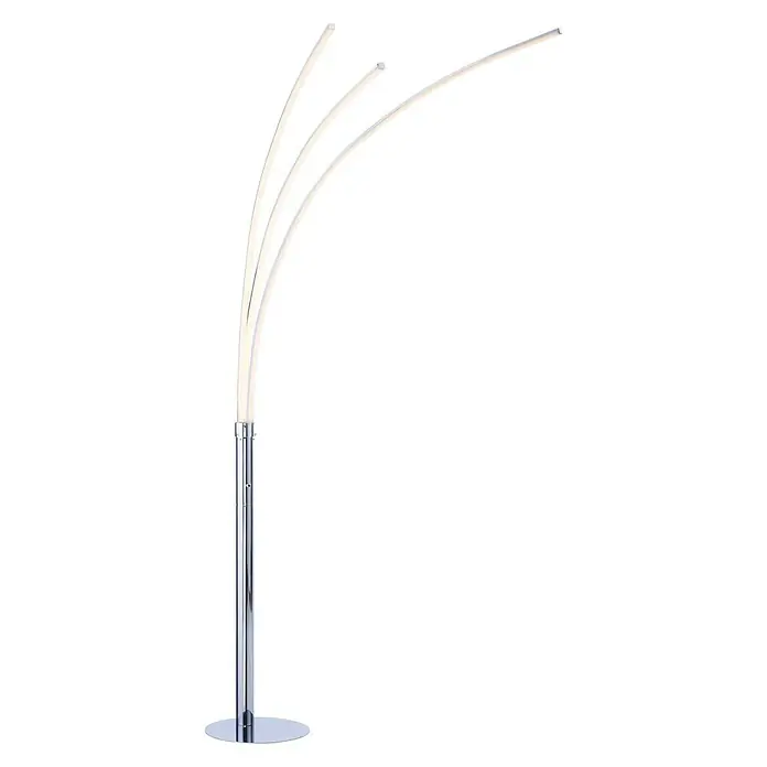 Lámpara de pie LED Eva - 80 W, Altura: 215 cm, Cromo, Blanco cálido - Vista frontal