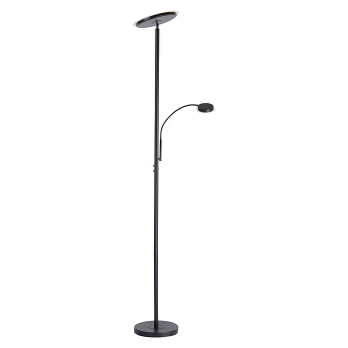 LeuchtenDirekt Lámpara de pie LED Christine - 22 W, Altura: 193 cm, Negro, Blanco cálido - Vista angular