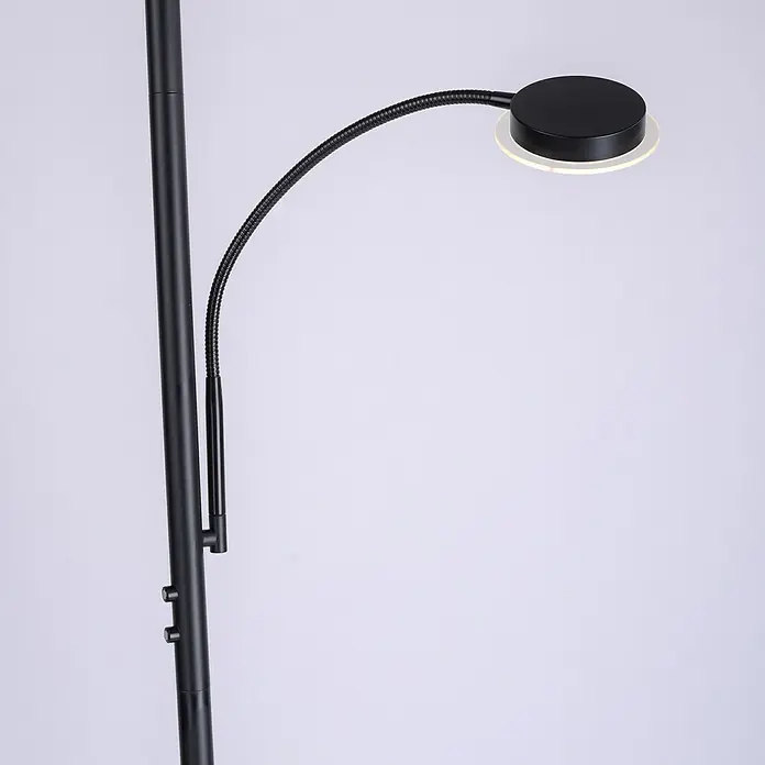 LeuchtenDirekt Lámpara de pie LED Christine - 22 W, Altura: 193 cm, Negro, Blanco cálido - Primer plano