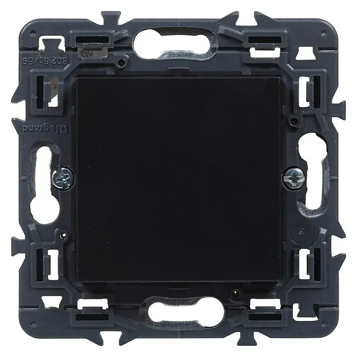 Legrand Valena Next Tapa para mecanismo - Negro, Metal, IP20, Montaje en la pared - Vista frontal