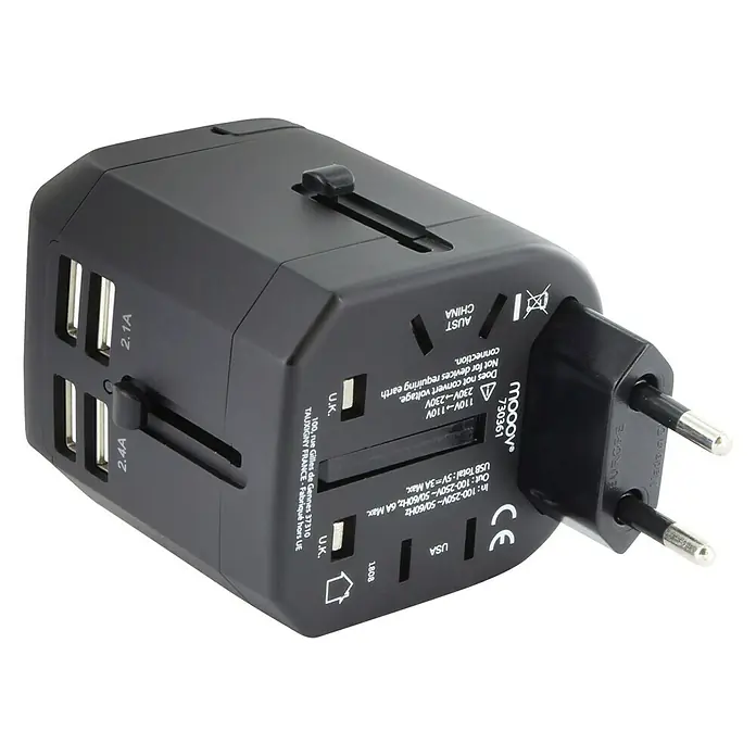 Metronic Cargador de viaje Smart - Negro, Apto para: Teléfonos móviles - Vista angular