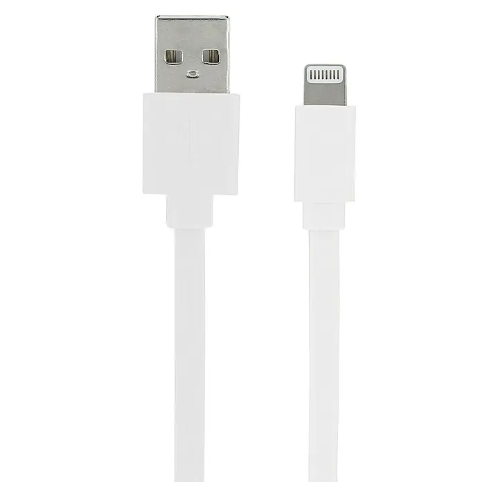Metronic Cable USB plano Mooov - 2 m, USB, Blanco - Primer plano