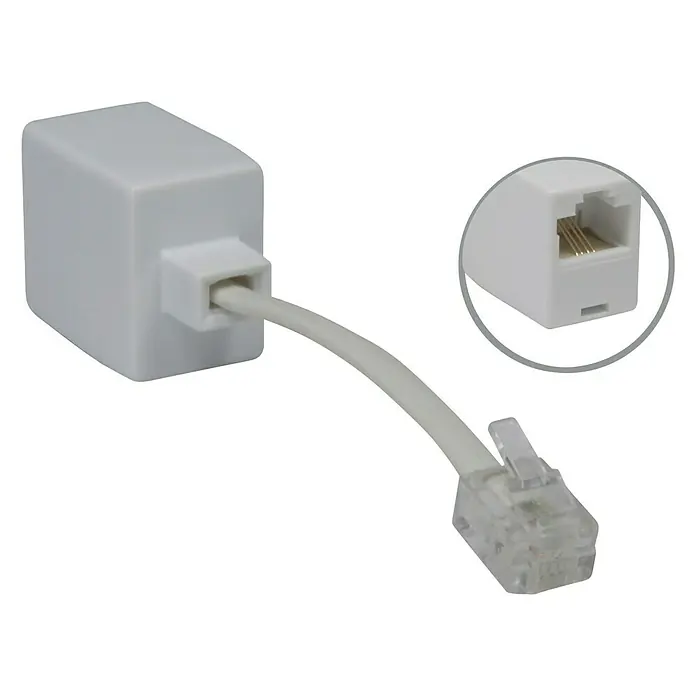 Metronic Adaptador de línea telefónica RJ45 F / RJ11 M - L x An x Al: 3 x 7 x 12 cm - Vista angular