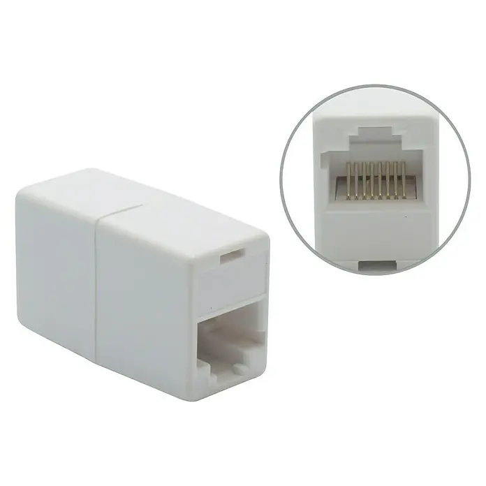 Metronic Adaptador de red RJ45 - Blanco - Vista angular