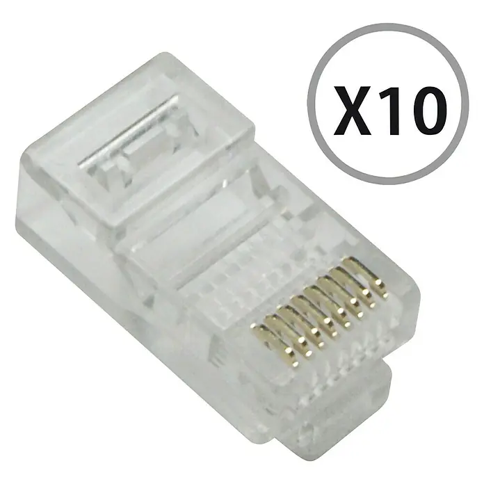 Metronic Toma de red RJ45 - Plástico, 10 ud. - Vista angular