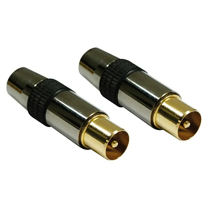 Metronic Conector de red TV - Macho - Macho, Negro, 2 uds. - Vista angular
