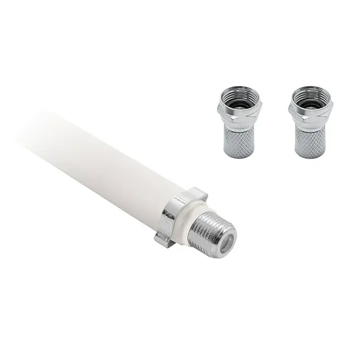Metronic Cable coaxial para ventana y puerta - Largo: 20 cm, Blanco - Vista angular