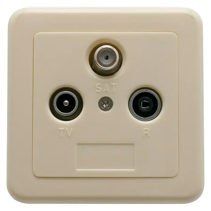 Metronic Toma de red TV/FM/SAT - Beige, Plástico, Apto para: SAT - Vista frontal
