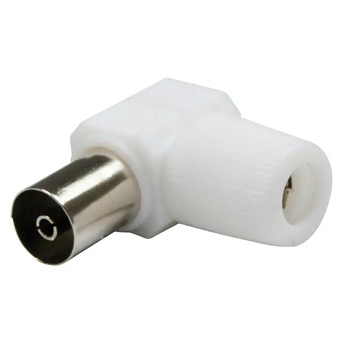 Metronic Conector de red TV acodado - Blanco - Vista angular