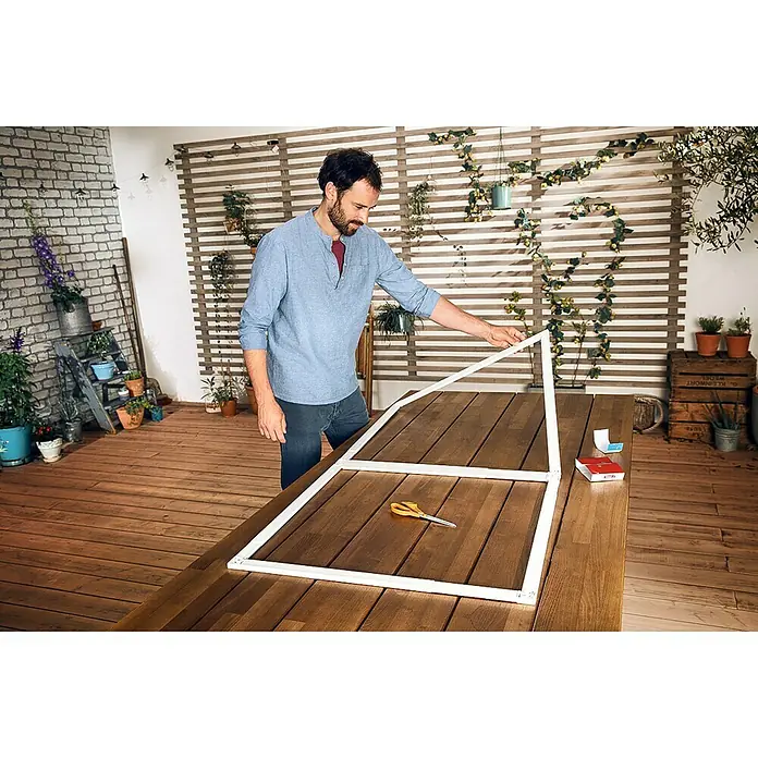 Tesa Insektenschutztür Insect Stop FALT - B x H: 100 x 220 cm, Farbe Rahmen: Weiß, Schrauben - Anwendungsbeispiel