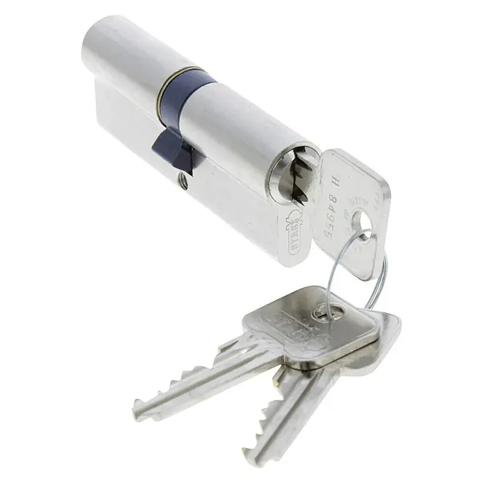 Starx Profielcilinder verlengd 1 x vernikkeld 40/40 mm - Aantal sleutels: 3 st. - Diagonaal zicht