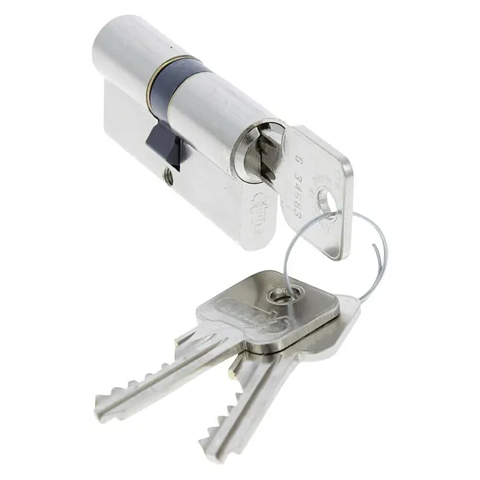 Starx Profielcilinder 1 x vernikkeld 61 mm - Aantal sleutels: 3 st. - Diagonaal zicht