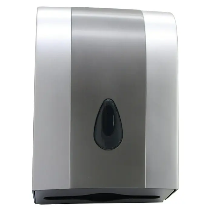 CM Baños Dispensador de toallas de papel - Gris, Plástico (ABS), Apto para: Toallas de papel plegadas, 19 x 26 x 38 cm - Vista frontal