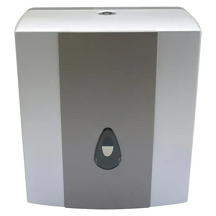 CM Baños Dispensador de toallas de papel - Gris, Plástico (ABS), Apto para: Toallas de papel plegadas, 13 x 27 x 30 cm - Vista frontal