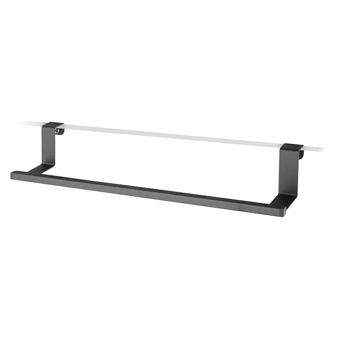 CM Baños Toallero de barra de gancho - Largo: 40 cm, Negro - Vista angular