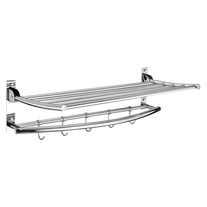 CM Baños Portatoallas plegable - Ancho: 60 cm, Cromo, Brillante - Vista angular