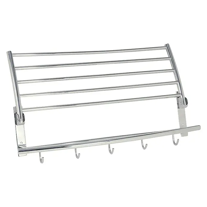 CM Baños Portatoallas plegable - Ancho: 60 cm, Cromo, Brillante - Vista angular