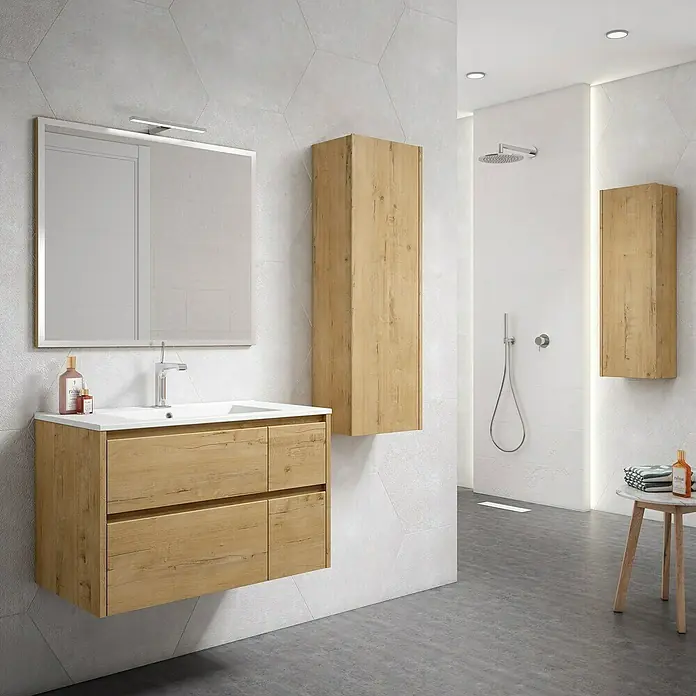 Mueble de lavabo Rose - L x An x Al: 45 x 120 x 50 cm, Nogal - Foto ambiente